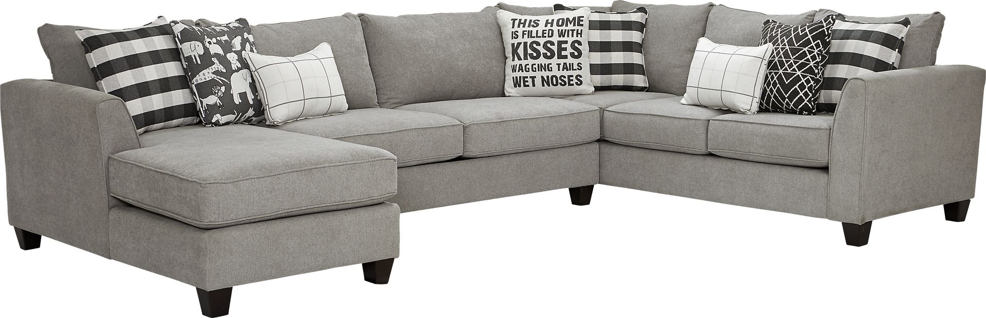 Barkley Heights Gray 3 Pc Gel Foam Sleeper Sectional - Image 1