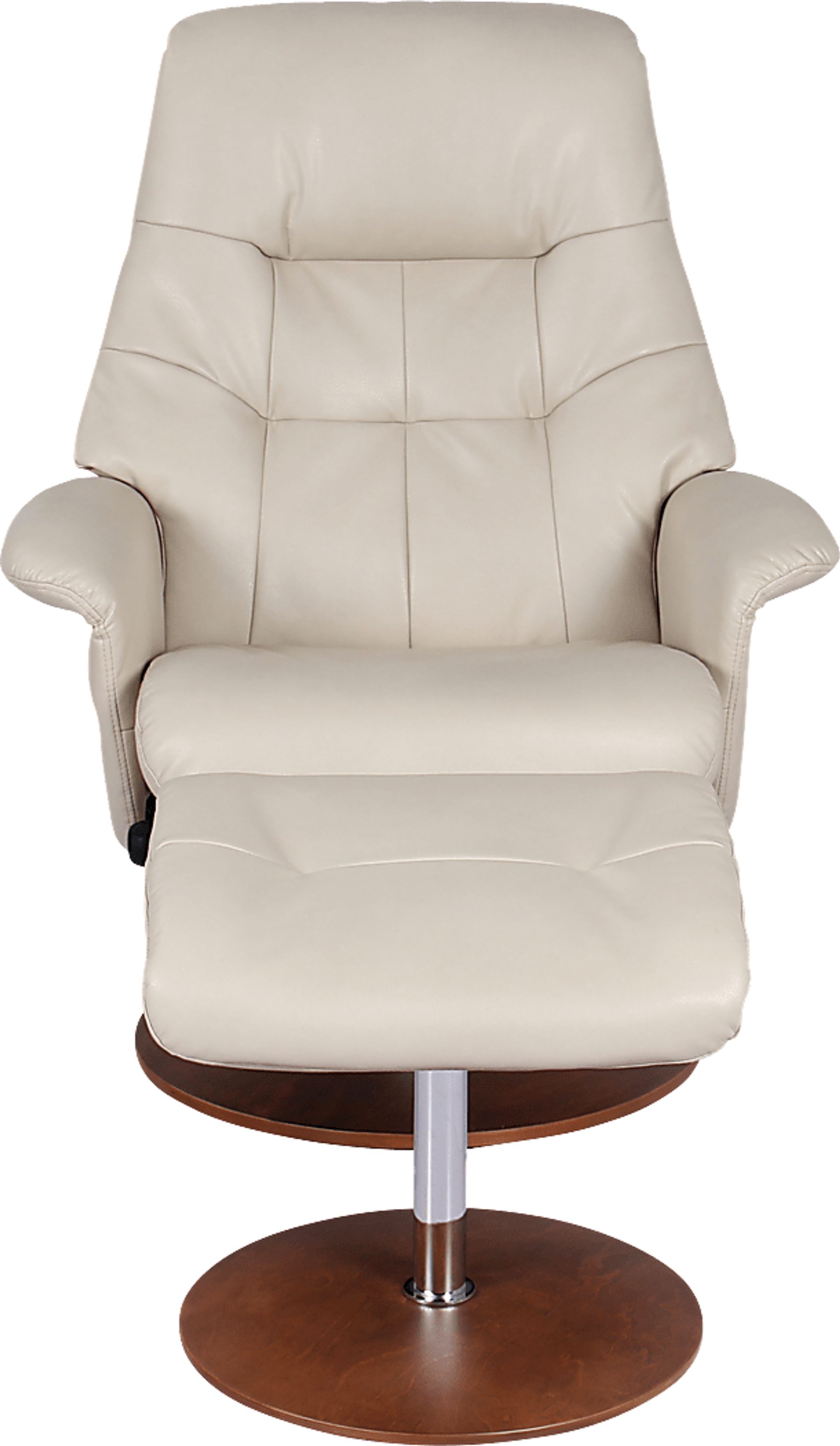 Barmot Beige Recliner & Ottoman - Image 2