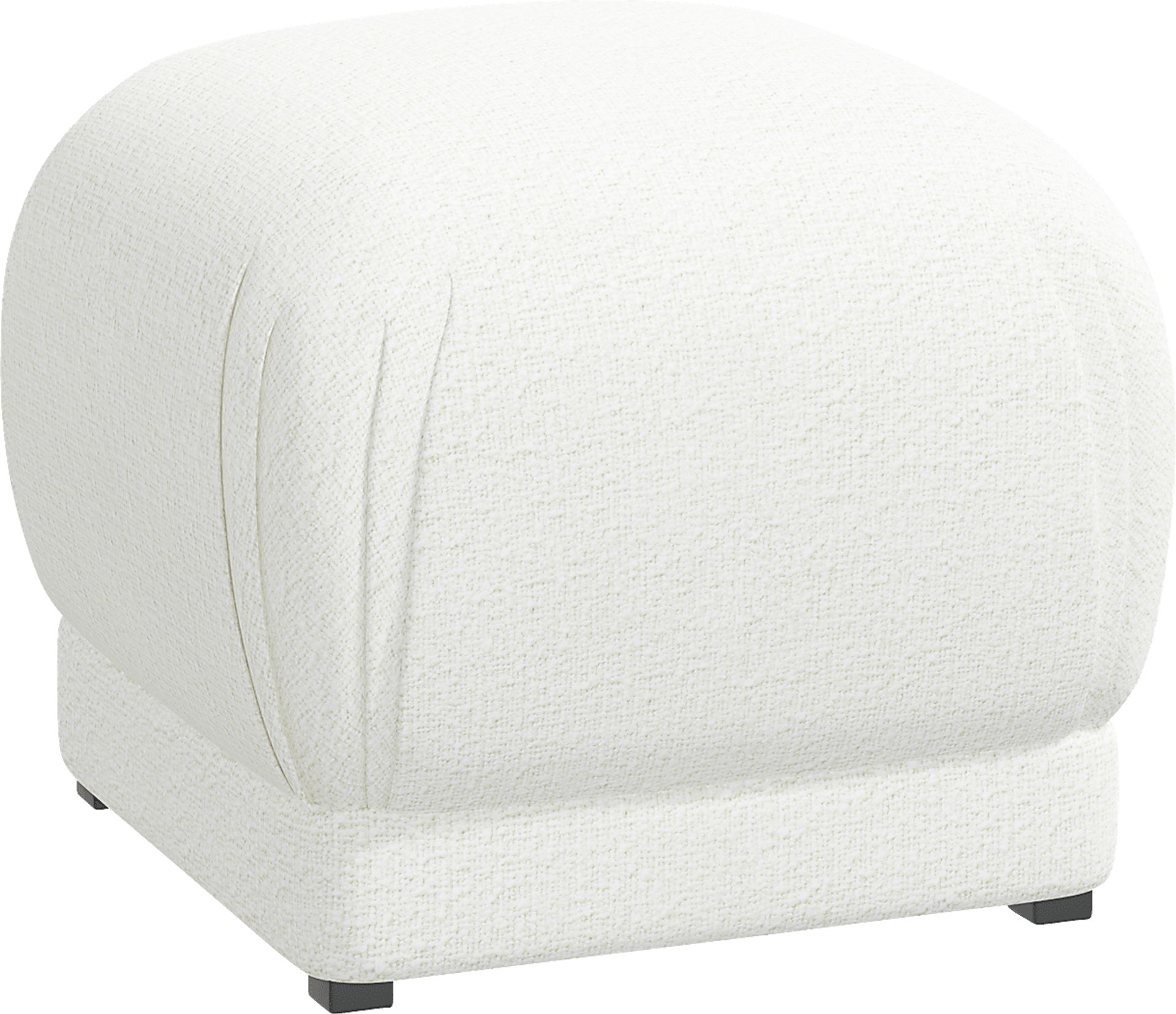 Barn Chic White Ottoman - Image 1