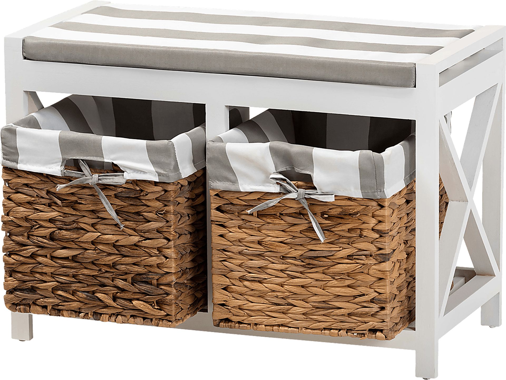 Barnelle White Accent Bench - Image 2