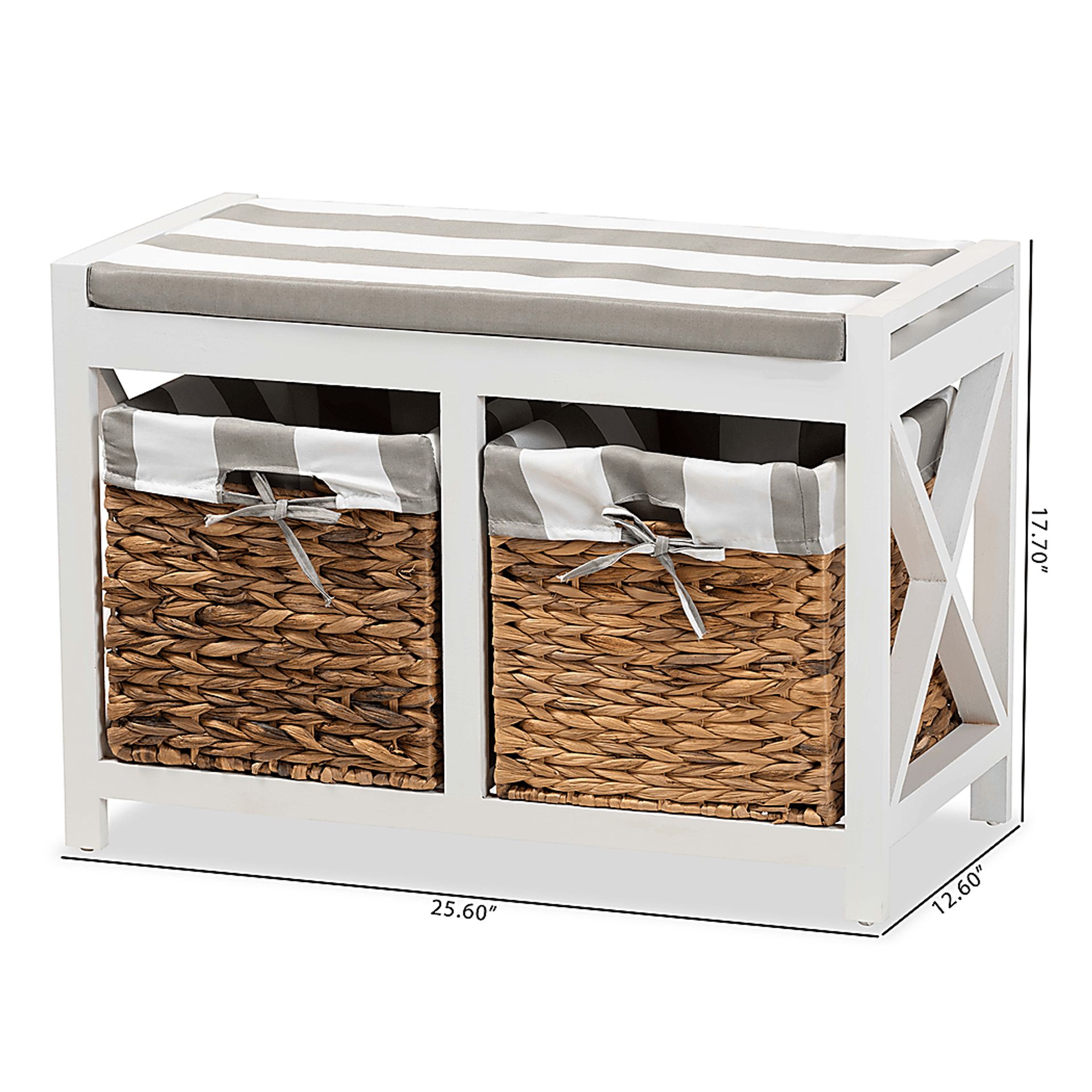 Barnelle White Accent Bench - Image 7
