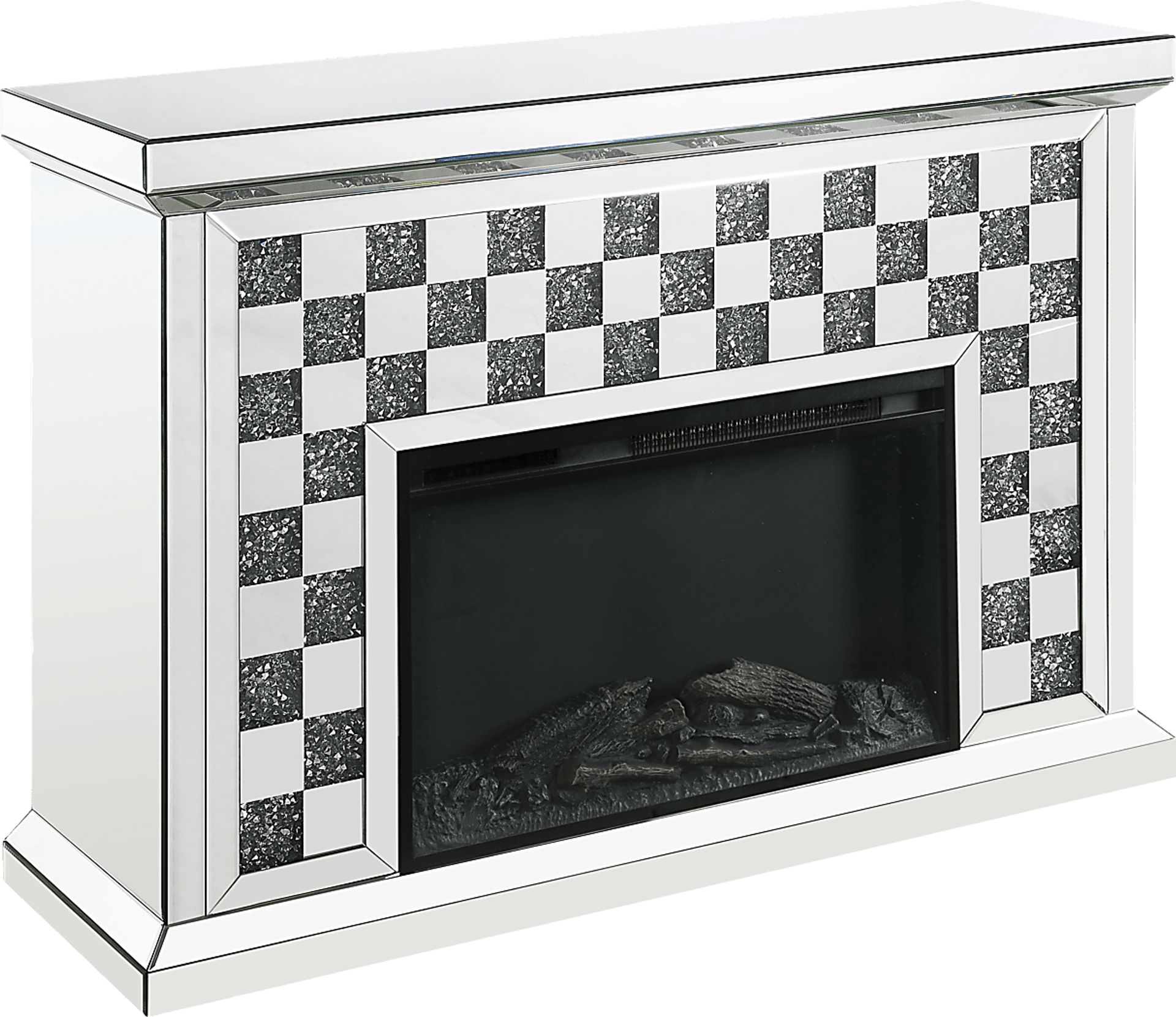 Barnoak Silver 48 in. Console, With Electric Fireplace - Image 1