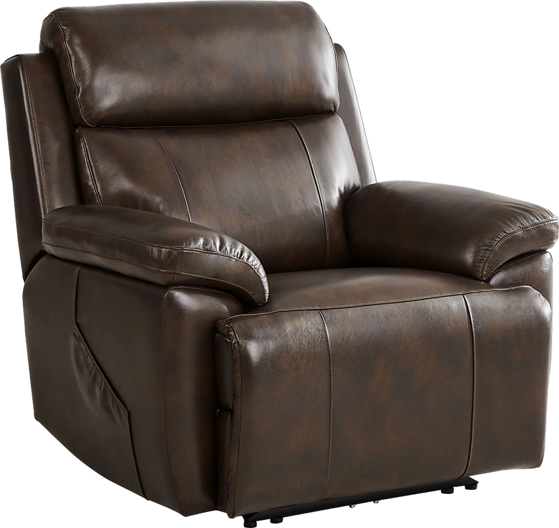 Barolo Brown Leather Triple Power Recliner - Image 1