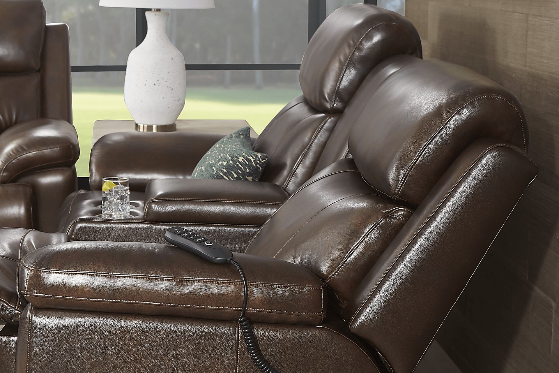 Barolo Brown Leather 5 Pc Triple Power Reclining Living Room with Massage and Heat - Image 12