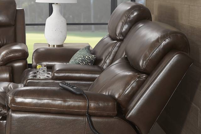 Barolo Brown Leather 5 Pc Triple Power Reclining Living Room with Massage and Heat - Thumbnail - Image 14