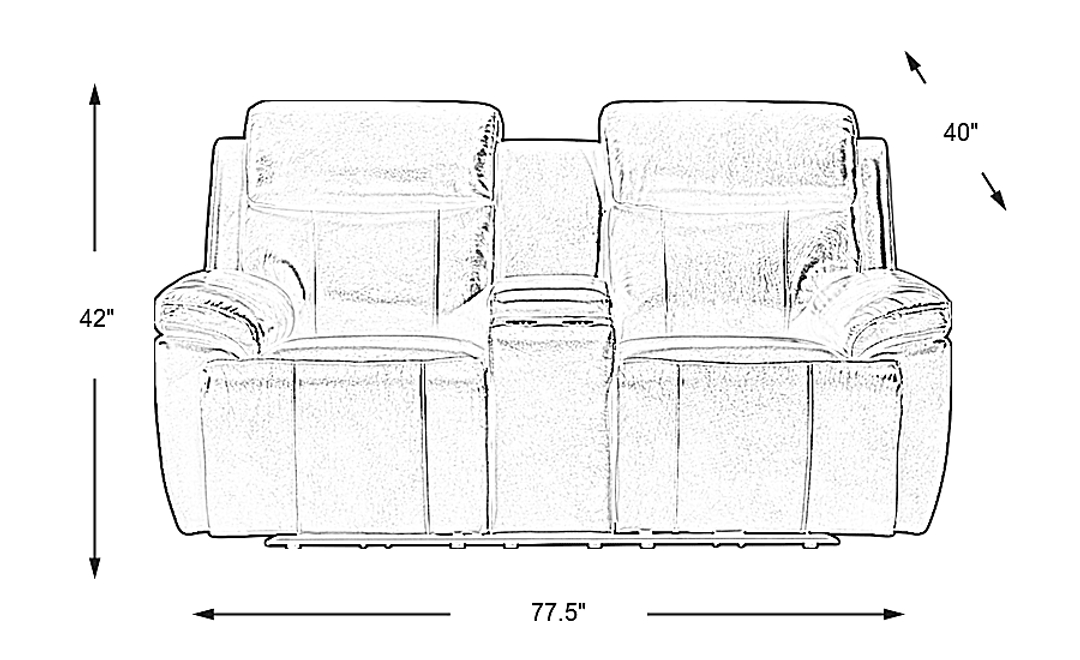 Barolo Leather Triple Power Reclining Loveseat