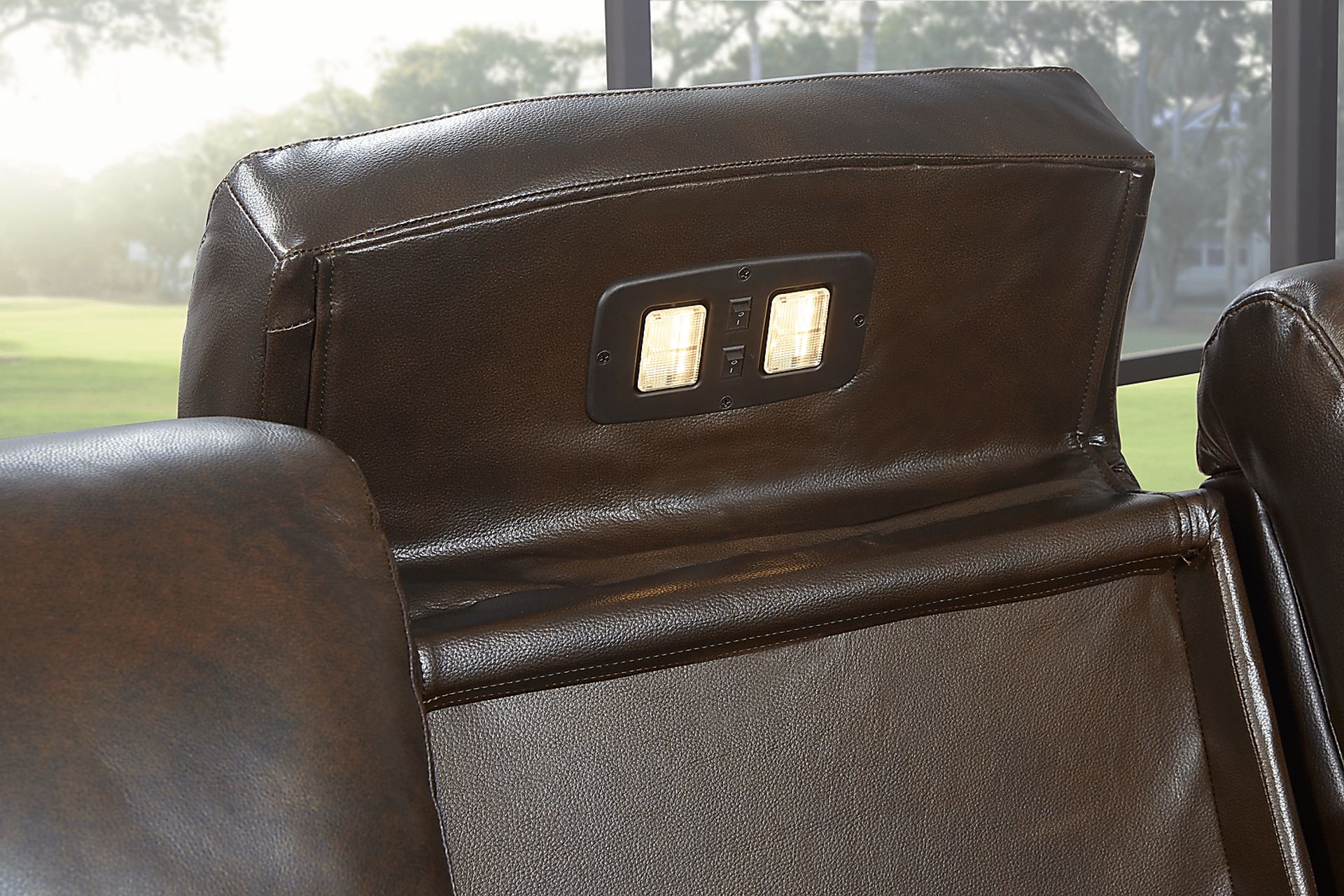 Barolo Brown Leather 5 Pc Triple Power Reclining Living Room with Massage and Heat - Image 6