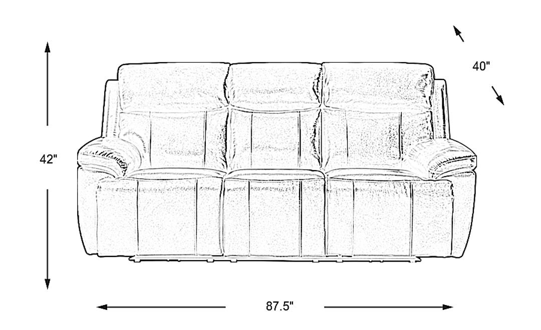 Barolo Brown Leather Triple Power Reclining Sofa