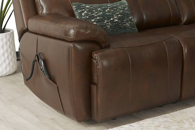 Barolo Brown Leather 2 Pc Triple Power Reclining Living Room with Massage and Heat - Thumbnail - Image 10