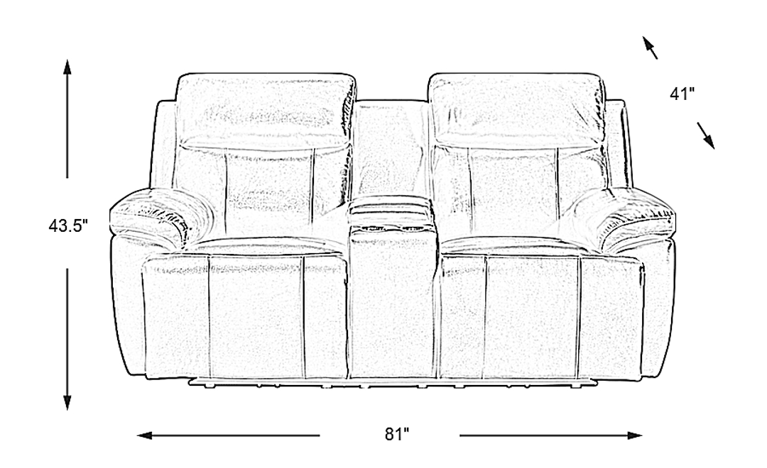 Barolo Leather Triple Power Reclining Loveseat