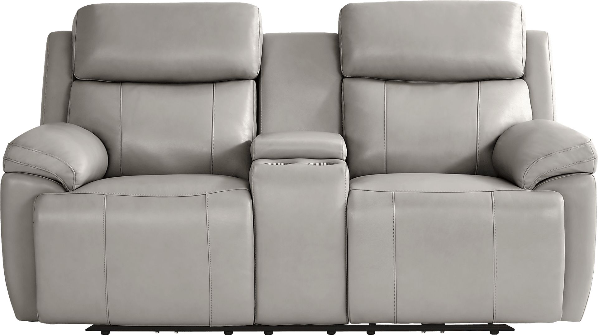 Barolo Dove Leather 5 Pc Triple Power Reclining Living Room with Massage and Heat - Image 12