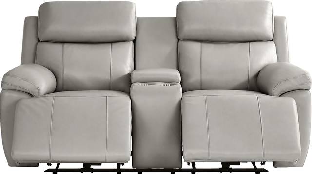 Barolo Dove Leather 5 Pc Triple Power Reclining Living Room with Massage and Heat - Thumbnail - Image 11