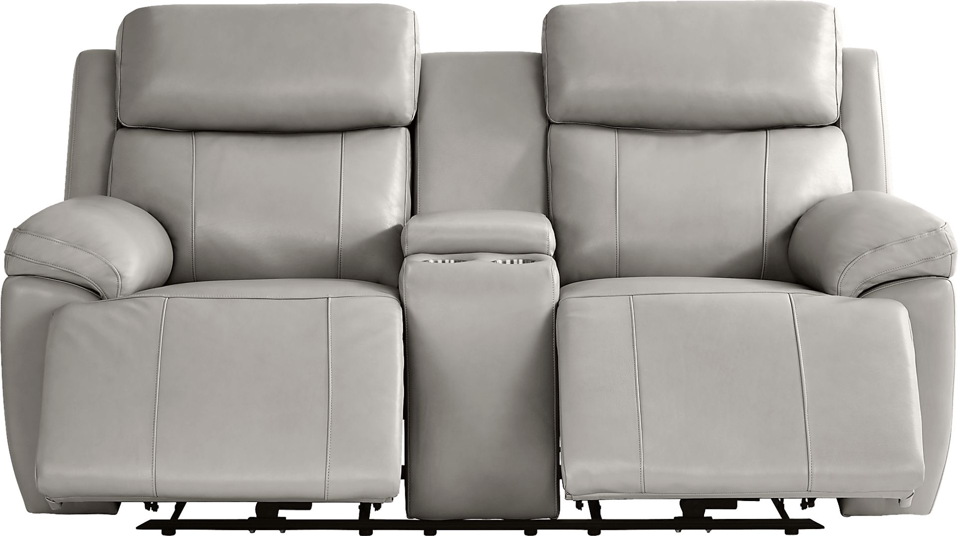 Barolo Dove Leather 5 Pc Triple Power Reclining Living Room with Massage and Heat - Image 11