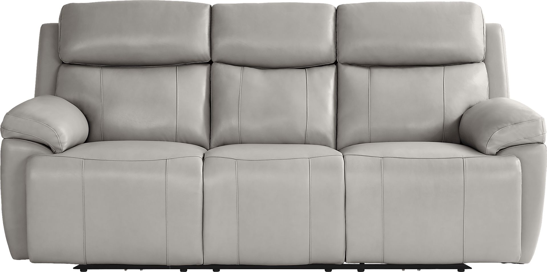 Barolo Dove Leather 5 Pc Triple Power Reclining Living Room with Massage and Heat - Image 5
