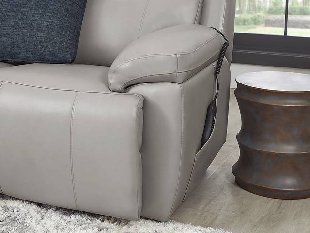 Barolo Dove Leather 5 Pc Triple Power Reclining Living Room with Massage and Heat - Thumbnail - Image 8