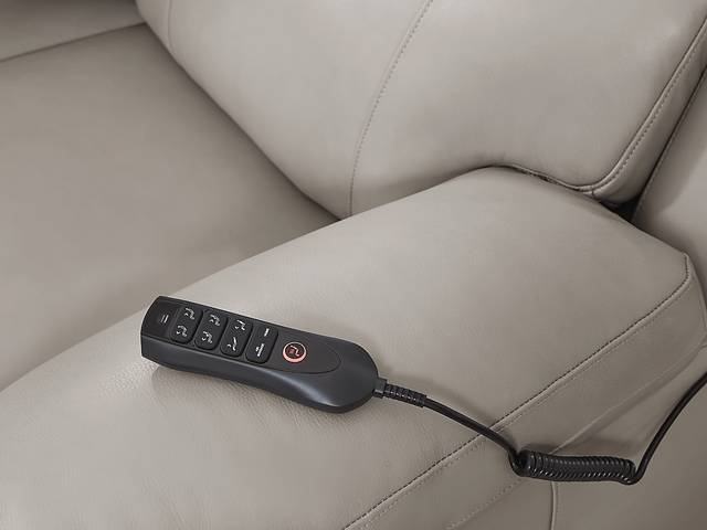Barolo Dove Leather 5 Pc Triple Power Reclining Living Room with Massage and Heat - Thumbnail - Image 10