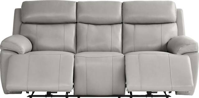 Barolo Dove Leather Triple Power Reclining Sofa with Massage and Heat - Thumbnail - Image 1