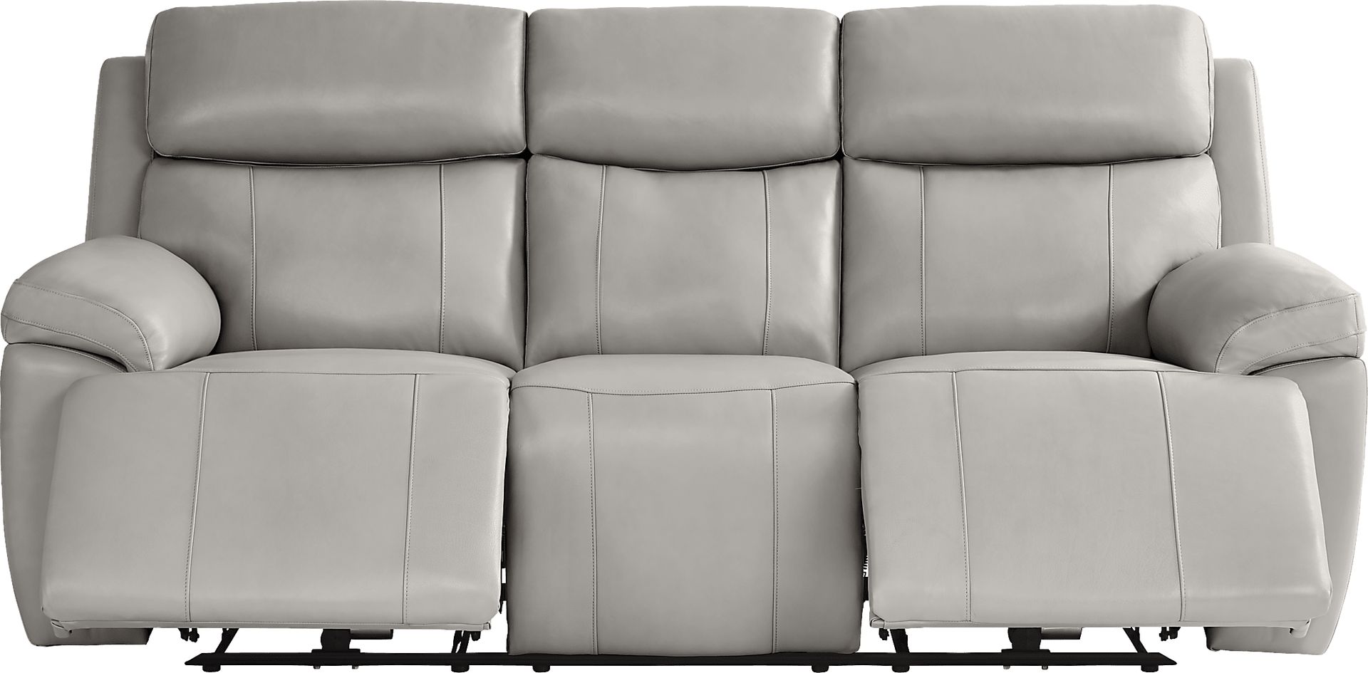 Barolo Dove Leather 5 Pc Triple Power Reclining Living Room with Massage and Heat - Image 3