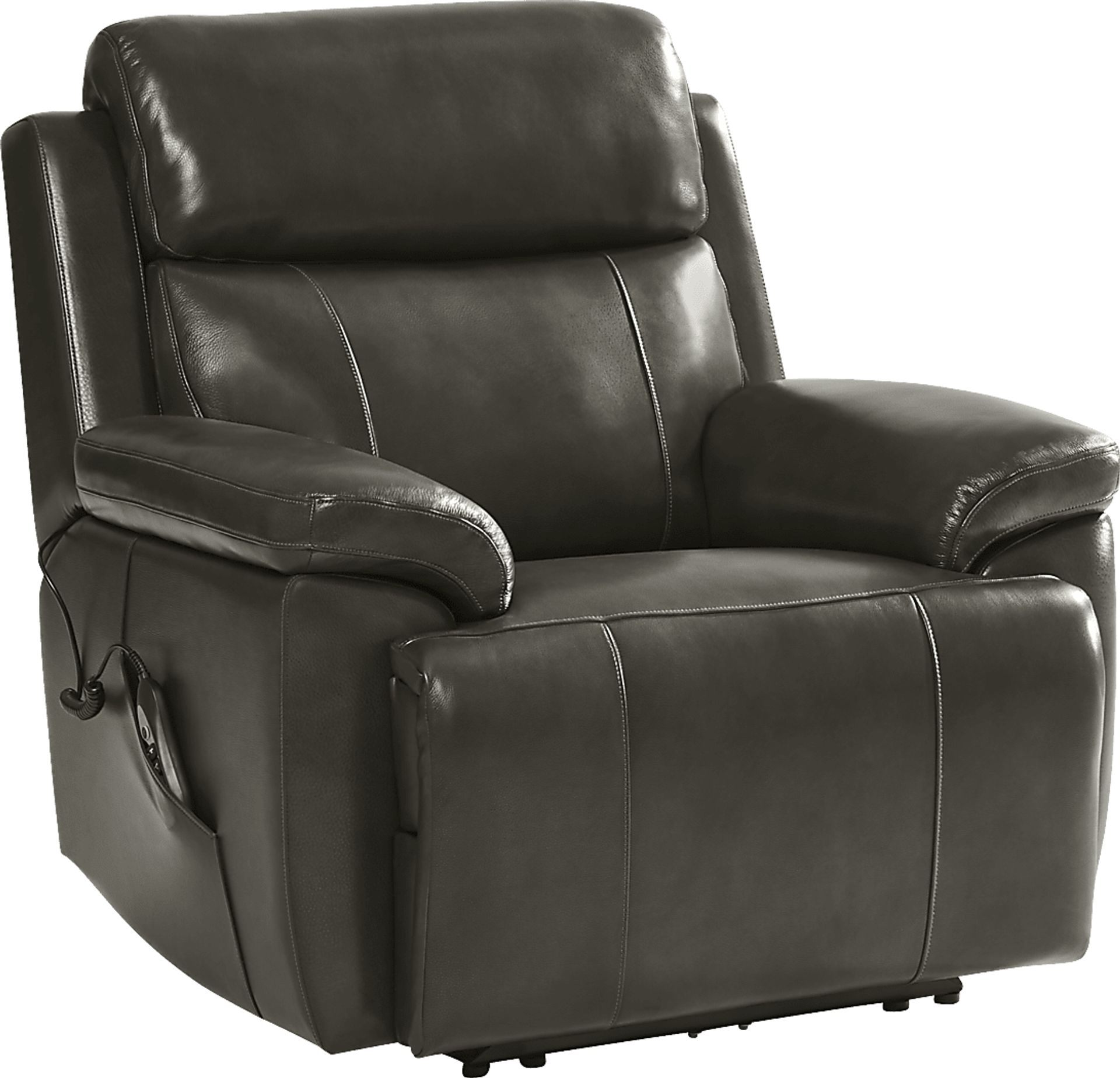 Barolo Gray Leather 3 Pc Triple Power Reclining Living Room with Massage and Heat - Image 21