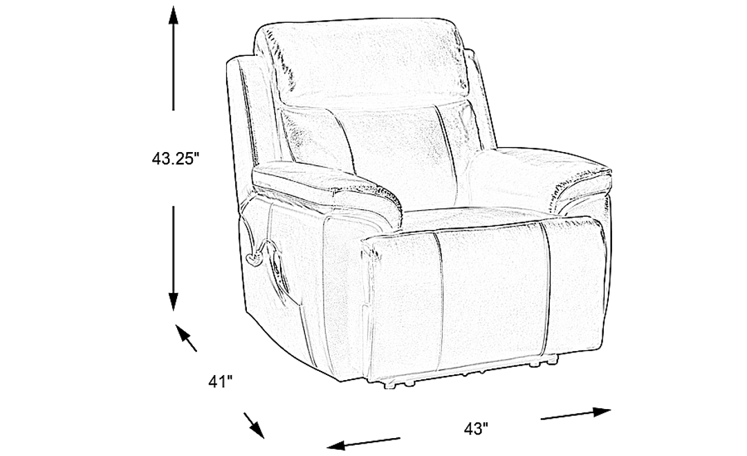 Barolo Gray Leather Triple Power Recliner