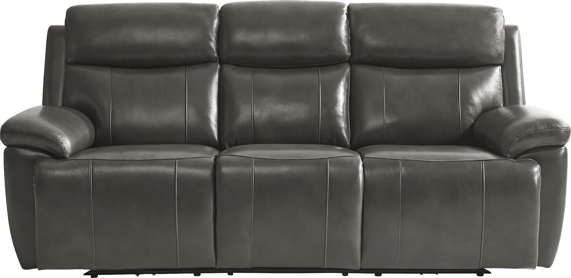 Barolo Gray Leather 5 Pc Triple Power Reclining Living Room with Massage and Heat - Image 3