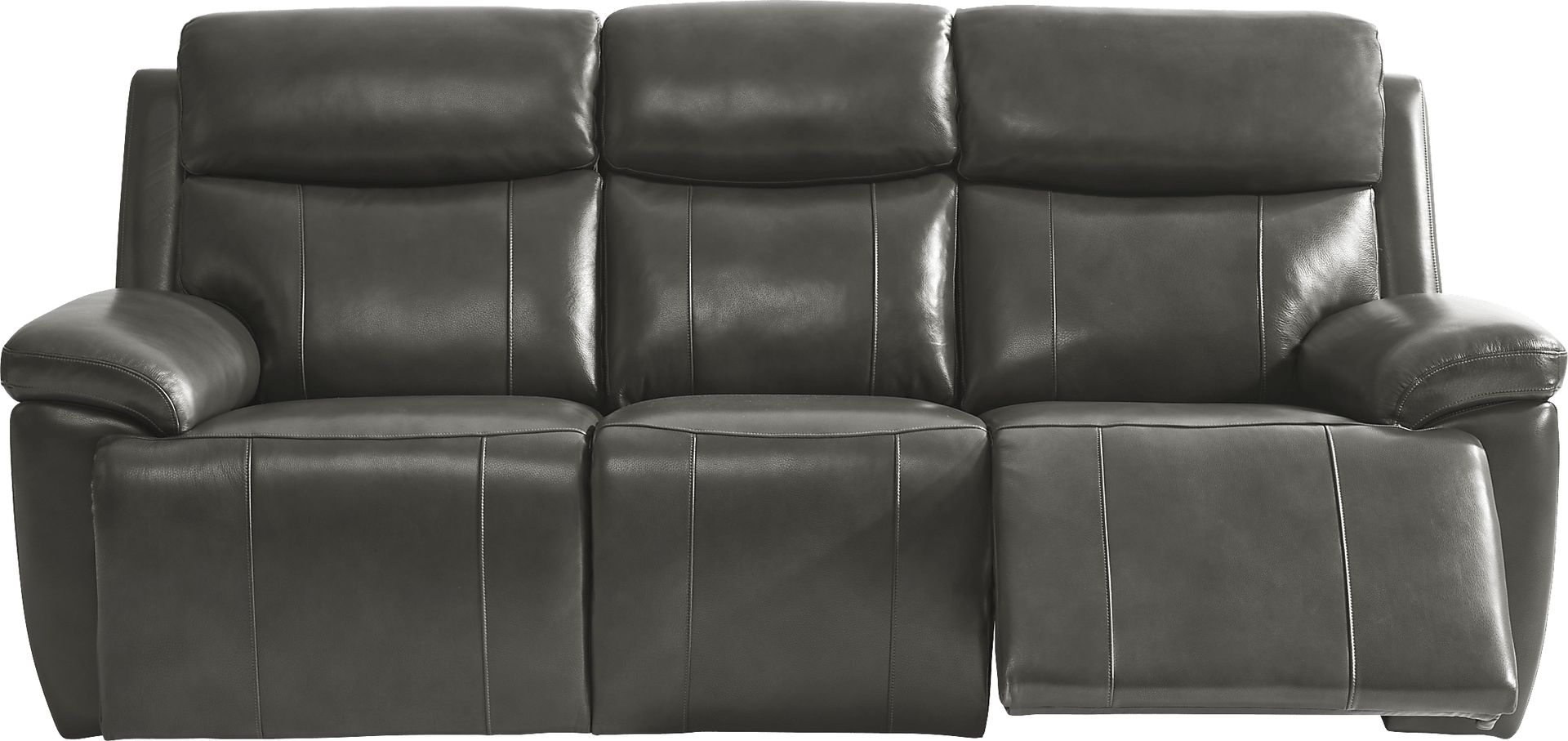 Barolo Gray Leather 5 Pc Triple Power Reclining Living Room with Massage and Heat - Image 4