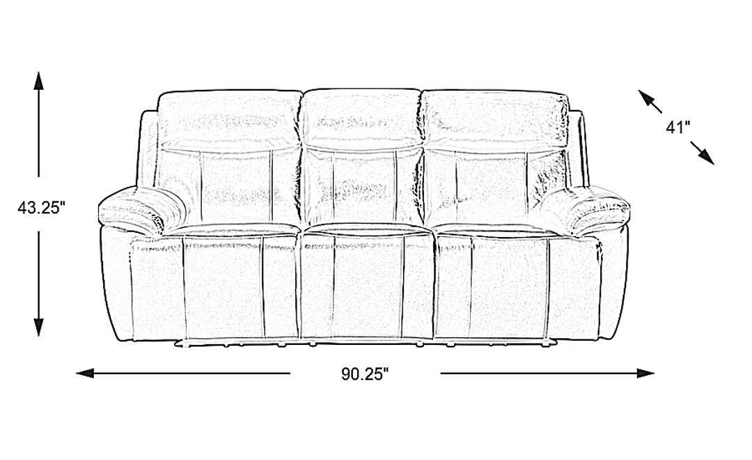 Barolo Gray Leather Triple Power Reclining Sofa