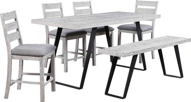 Barremore White Counter Height Bench - Thumbnail - Image 6