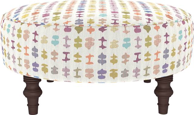 Cannonwood Pink Round Ottoman - Thumbnail - Image 1