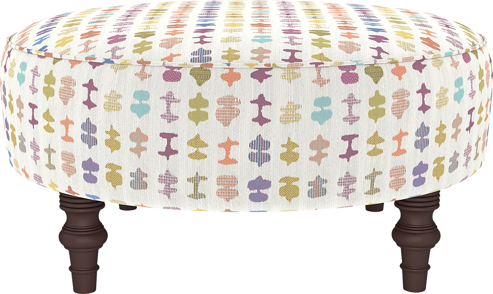 Cannonwood Pink Round Ottoman - Image 1