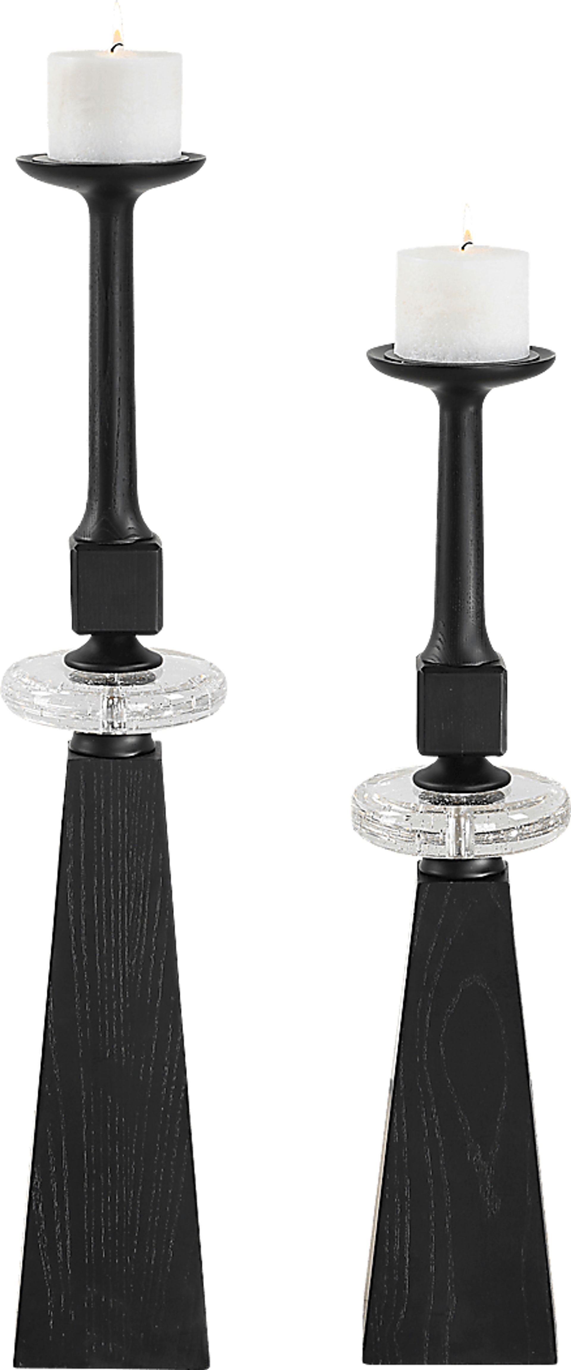 Barri Black Candle Holder, Set of 2 - Image 3