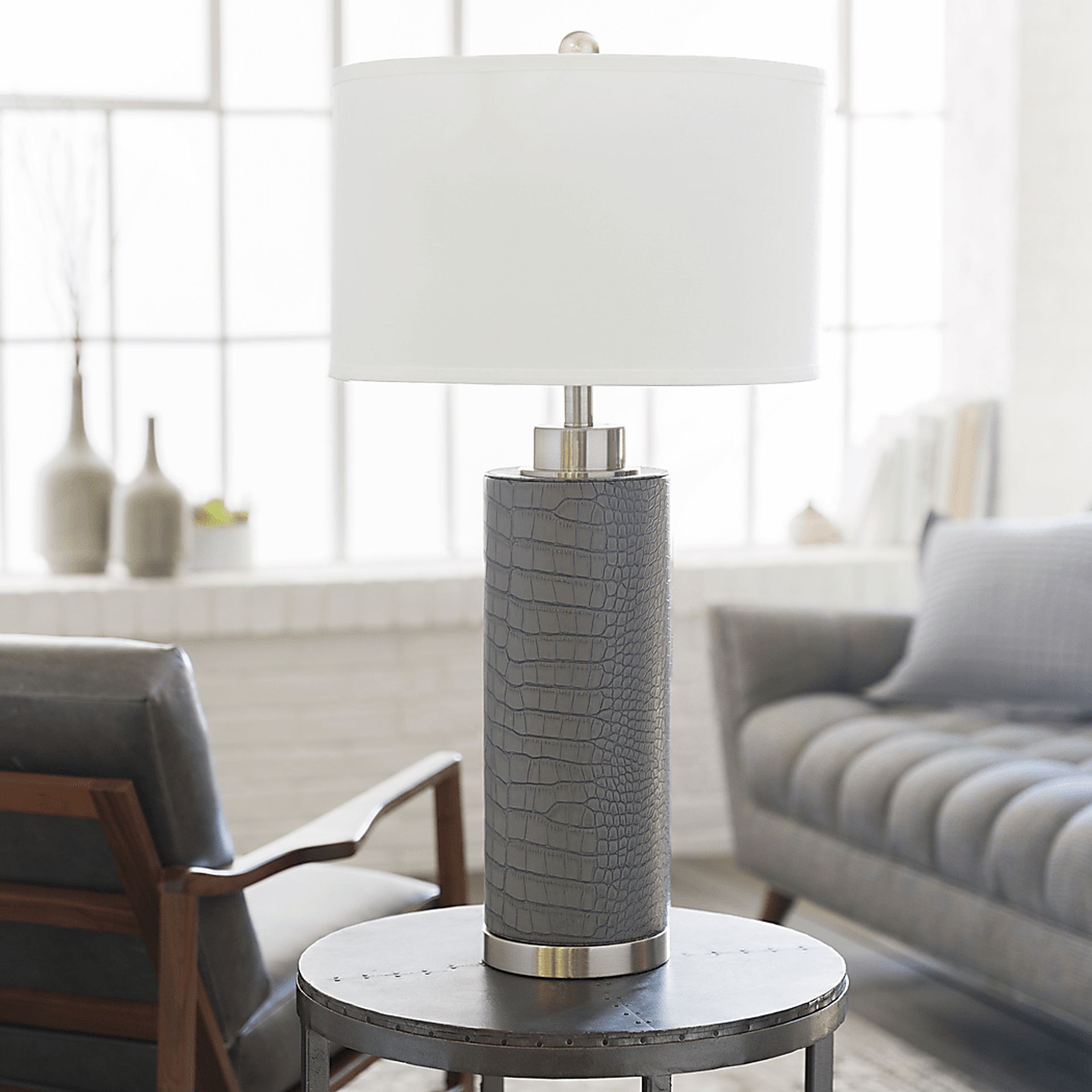 Barrick Shade Gray Lamp - Image 2