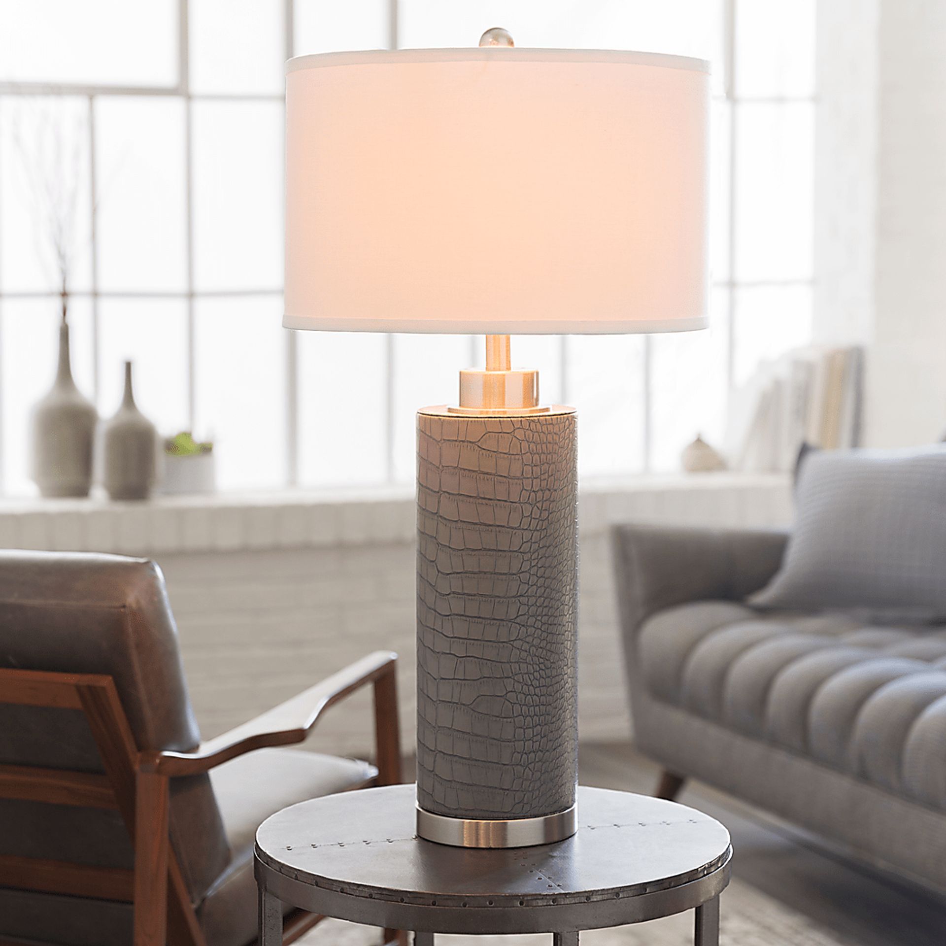 Barrick Shade Gray Lamp - Image 7