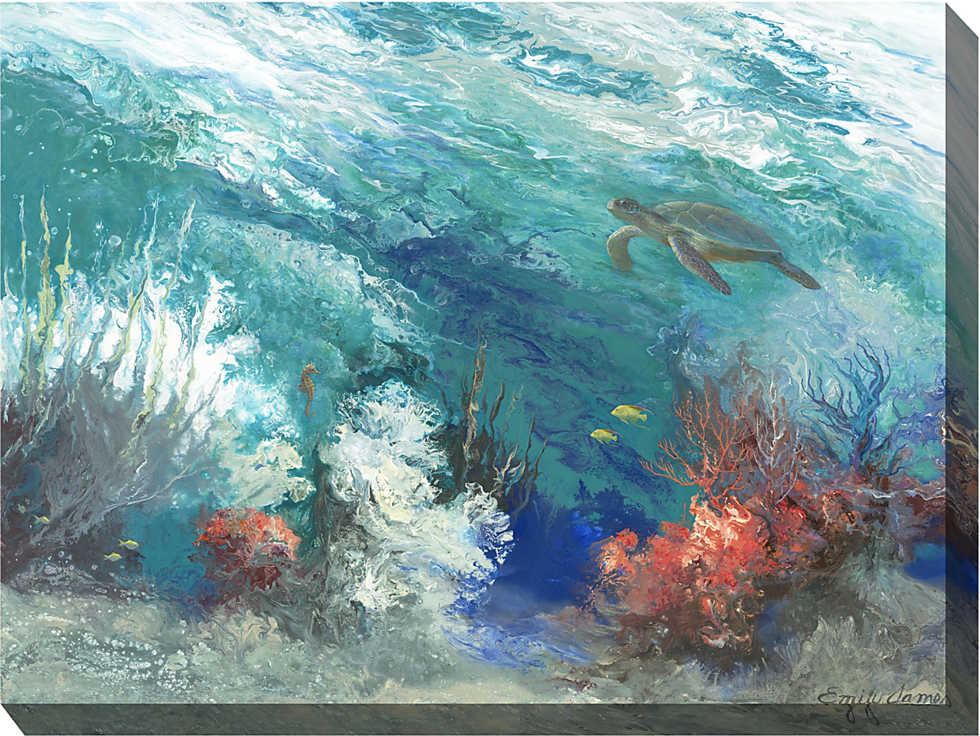 Barrier Reef Turquoise Indoor/Outdoor Wall Art - Image 1