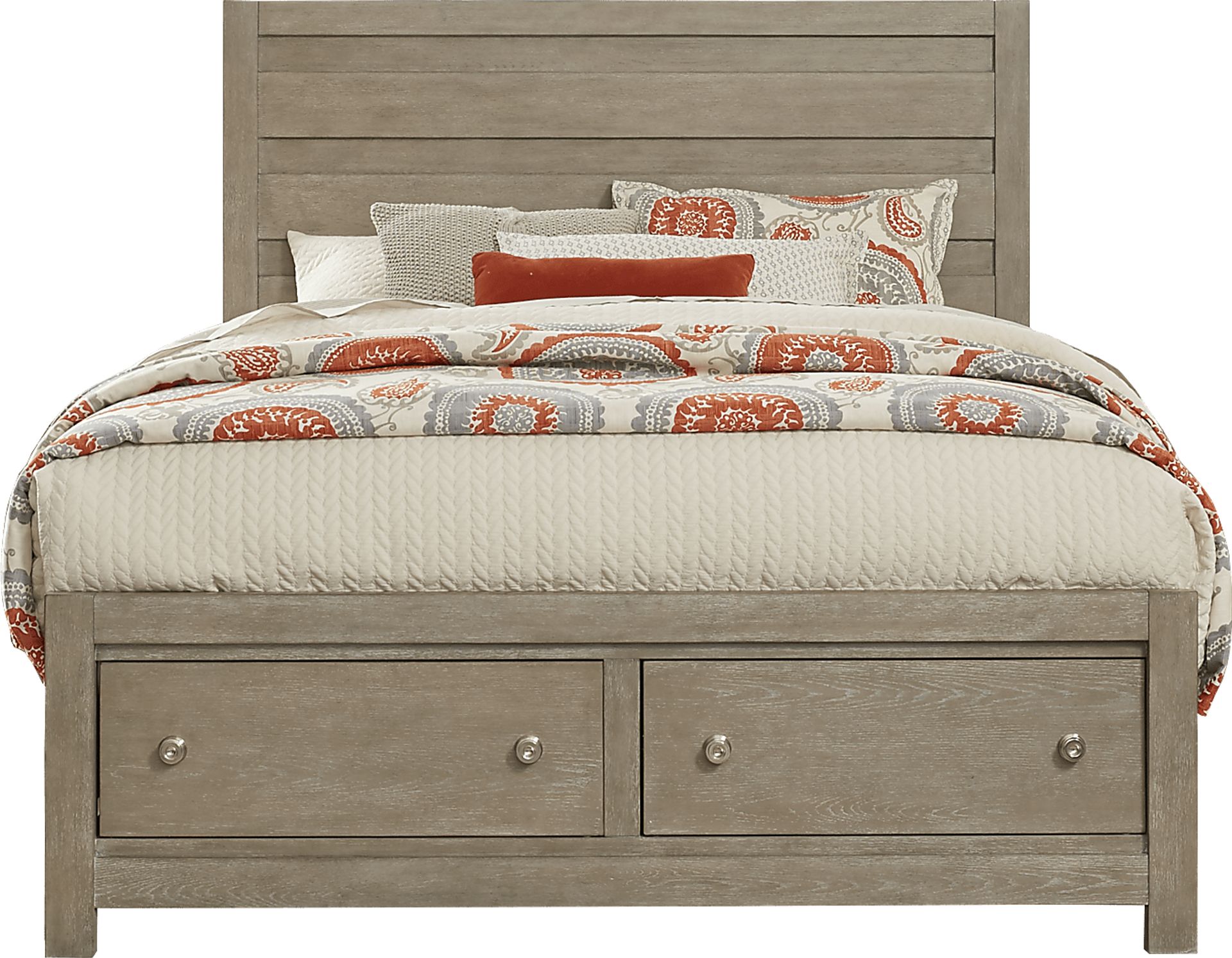 Barringer Place Gray 3 Pc Queen Panel Bed with Storage - Image 1