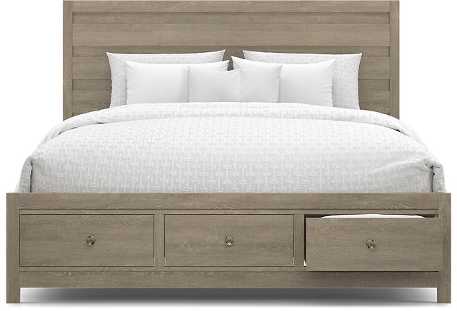 Barringer Place Gray 3 Pc King Panel Bed with Storage - Thumbnail - Image 2