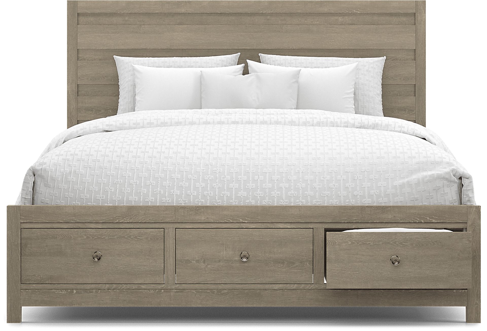 Barringer Place Gray 3 Pc King Panel Bed with Storage - Image 2