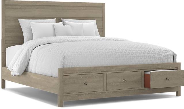 Barringer Place Gray 3 Pc King Panel Bed with Storage - Thumbnail - Image 1