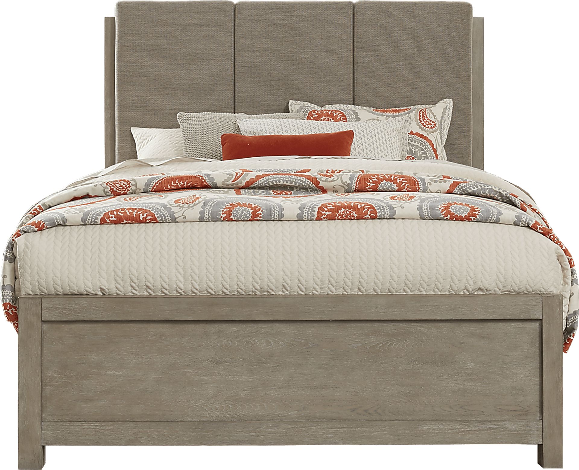 Barringer Place Gray 4 Pc Queen Upholstered Bed - Image 1