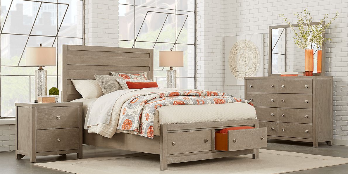 Barringer Place Gray 5 Pc Queen Panel Bedroom with Storage