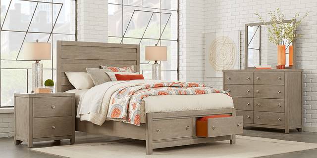 Barringer Place Gray 5 Pc Queen Panel Bedroom with Storage - Thumbnail - Image 2