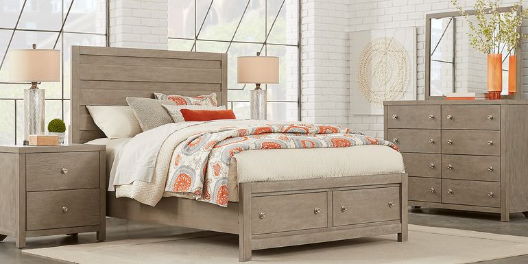 Barringer Place Gray 7 Pc King Panel Bedroom with Storage