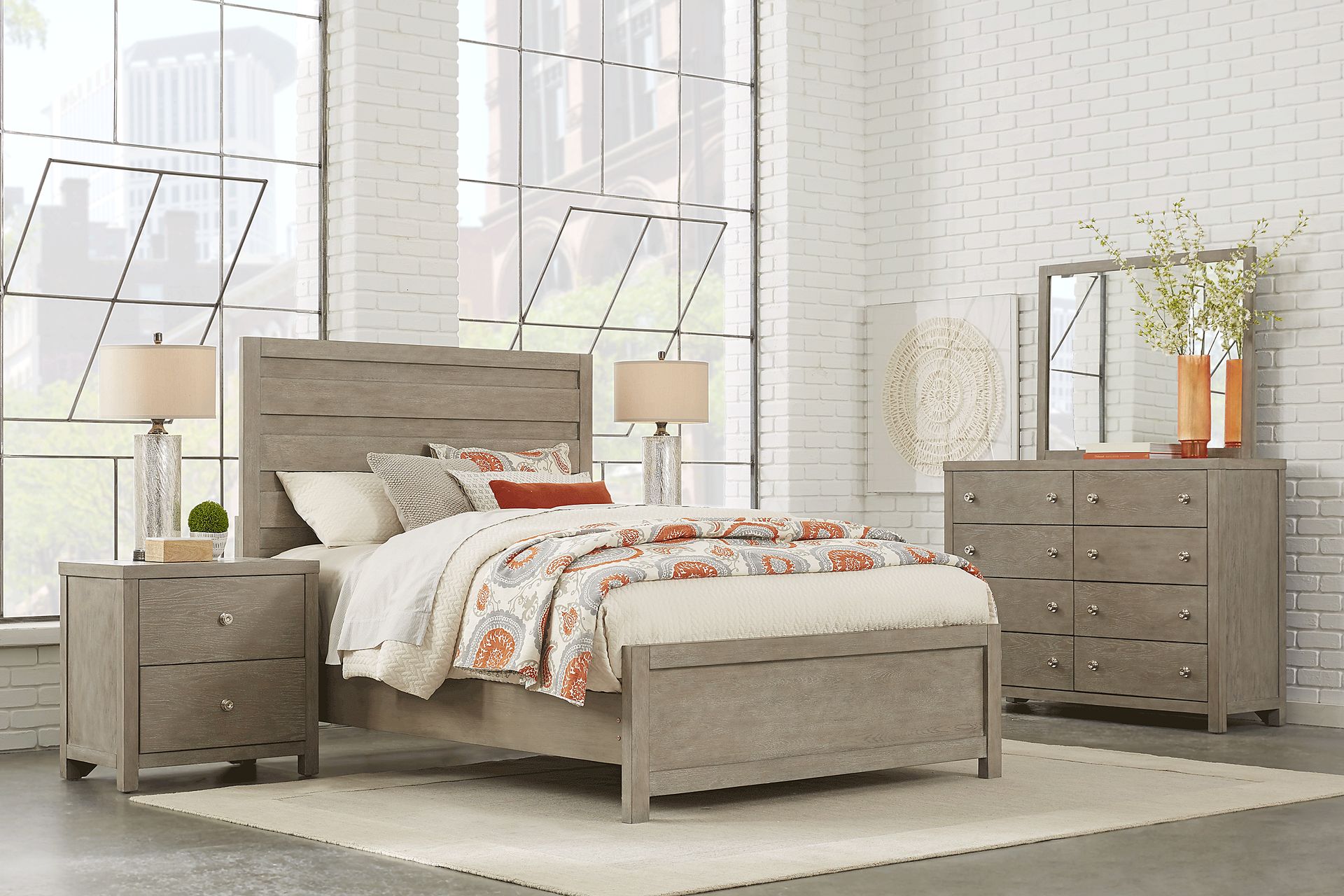 Barringer Place Gray 7 Pc Queen Panel Bedroom - Image 1