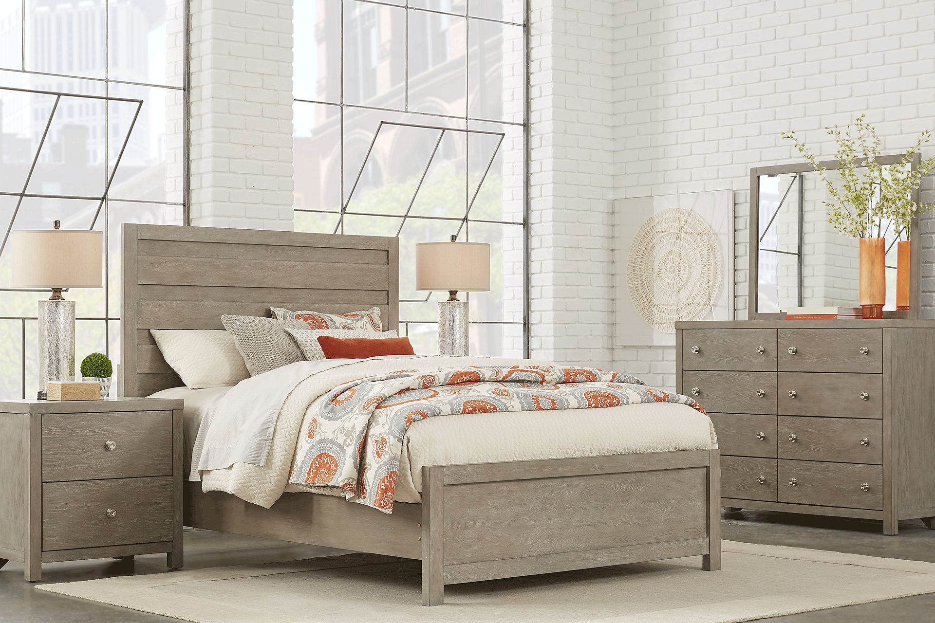 Barringer Place Gray 8 Pc Queen Panel Bedroom - Image 1