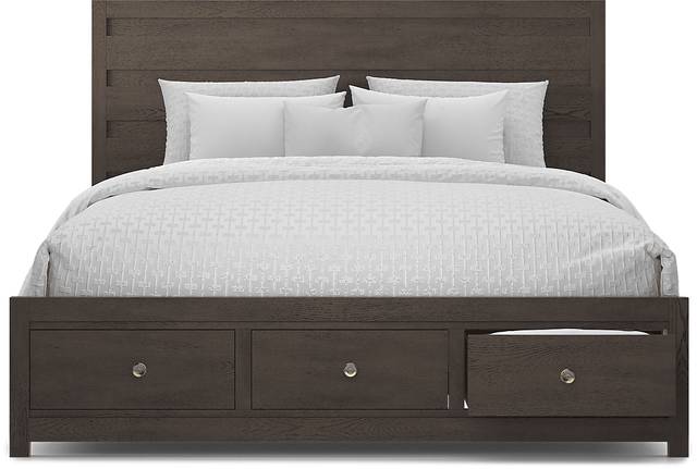 Barringer Place Merlot 3 Pc King Panel Bed with Storage - Thumbnail - Image 2
