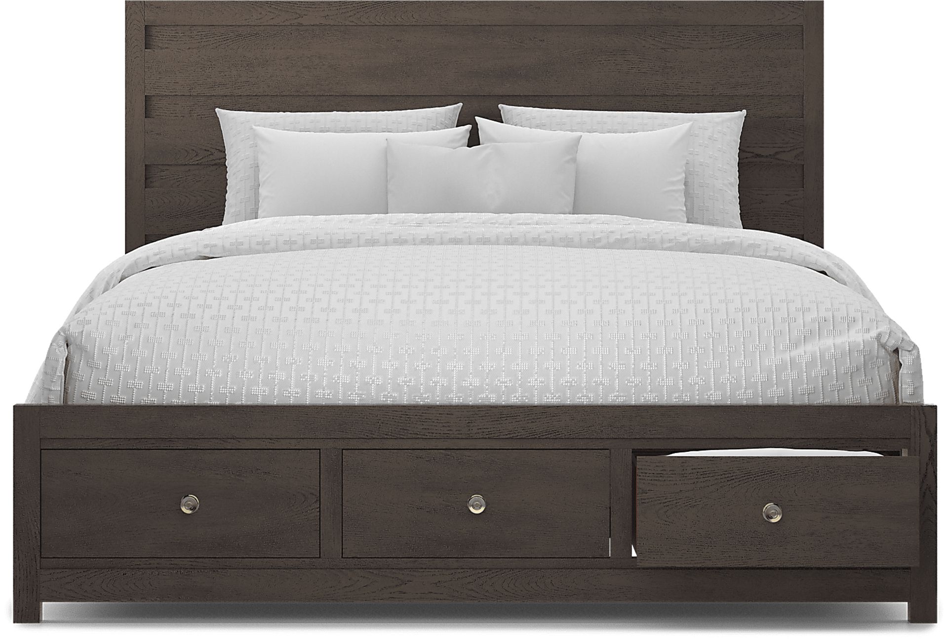 Barringer Place Merlot 3 Pc King Panel Bed with Storage - Image 2