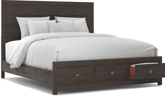 Barringer Place Merlot 3 Pc King Panel Bed with Storage - Thumbnail - Image 1