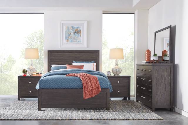 Barringer Place Merlot 5 Pc King Panel Bedroom - Thumbnail - Image 1