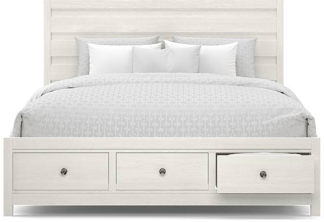 Barringer Place White 7 Pc King Panel Bedroom with Storage - Thumbnail - Image 3
