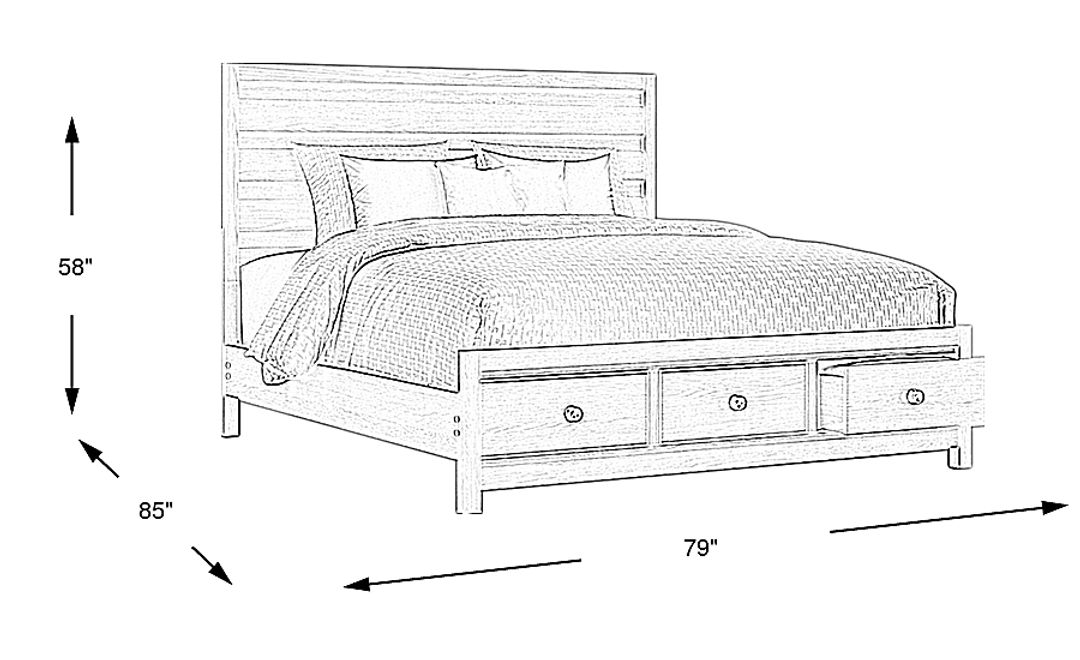 Barringer Place White 3 Pc King Panel Bed with Storage